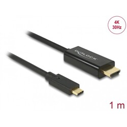 Kabel USB-C na HDMI 4K 30Hz 1m czarny Delock 85258