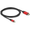 Kabel USB-C do HDMI - DP Alt Mode - 8K 60Hz z funkcją HDR 2m czerwony Delock 80096