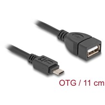 Kabel USB 2.0 OTG typ micro-B męski - typ A żeński 11 cm Delock 83018