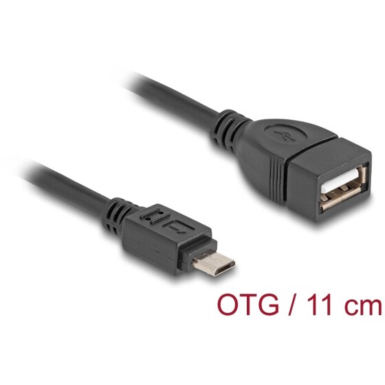 Kabel USB 2.0 OTG typ micro-B męski - typ A żeński 11 cm Delock 83018