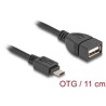 Kabel USB 2.0 OTG typ micro-B męski - typ A żeński 11 cm Delock 83018