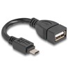 Kabel USB 2.0 OTG typ micro-B męski - typ A żeński 11 cm Delock 83018