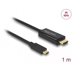 Kabel USB-C na HDMI 4K 60Hz 1m czarny Delock 85290 Kabel USB-C na HDMI 4K 60Hz 1m czarny Delock 85290