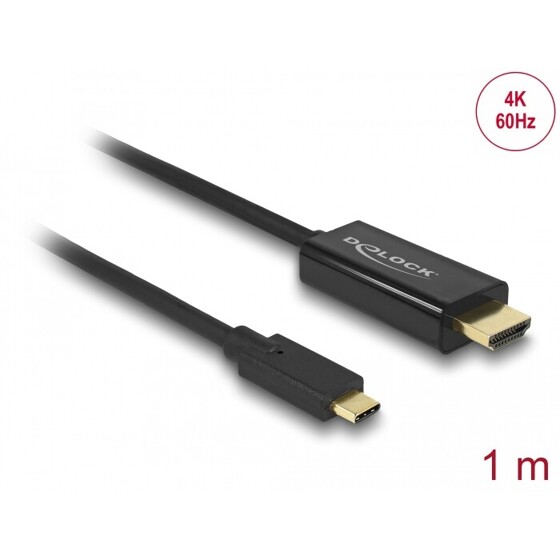 Kabel USB-C na HDMI 4K 60Hz 1m czarny Delock 85290