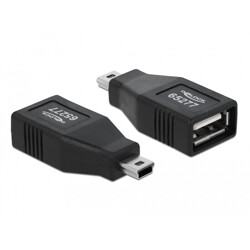 Adapter USB 2.0-A gniazdo - USB-mini wtyk Delock 65277