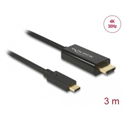 Kabel USB-C na HDMI 4K 30Hz 3m czarny Delock 85260
