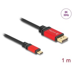 Kabel USB-C do DisplayPort - DP Alt Mode 8K 30Hz z funkcją HDR 1m czerwony Delock 80092