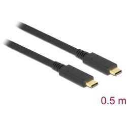 Kabel USB 3.1 10Gbps typ C - typ C 50cm PD 5A Delock 85529 Kabel USB 3.1 10Gbps typ C - typ C 50cm PD 5A Delock 85529
