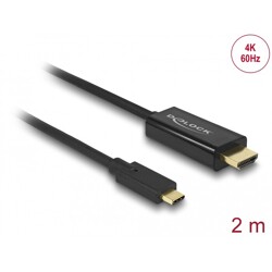 Kabel USB-C na HDMI 4K 60Hz 2m czarny Delock 85291