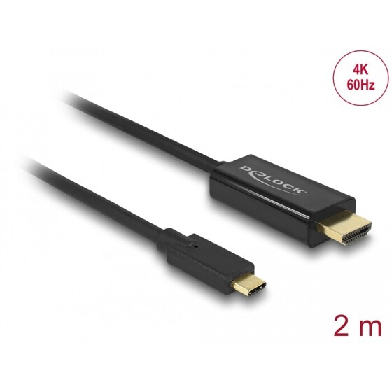 Kabel USB-C na HDMI 4K 60Hz 2m czarny Delock 85291
