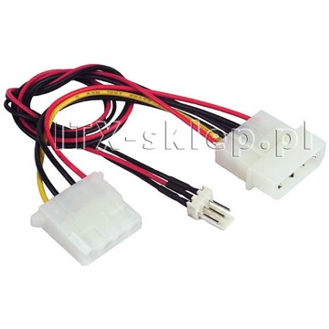Kabel rozdzielacz zasilania 2xMolex - 1x3PIN wentylator