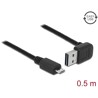 Przewód USB 2.0 typ A na USB 2.0 typ micro-B kątowy w górę / w dół 50cm Delock 85203