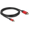 Kabel USB-C do HDMI - DP Alt Mode - 8K 60Hz z funkcją HDR 3m czerwony Delock 80097