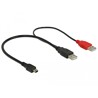 Kabel USB 2.0 Y-Kabel 2x USB 2.0 A wtyk - USB 2.0 mini wtyk 30cm Delock 83178