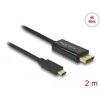 Kabel USB-C na DisplayPort męski - DP Alt Mode 4K 60Hz 2m czarny Delock 85256