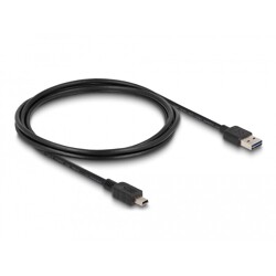 Przewód USB 2.0 typ A na USB 2.0 typ mini-B 2m czarny Delock 85554 Przewód USB 2.0 typ A na USB 2.0 typ mini-B 2m czarny Delock 85554