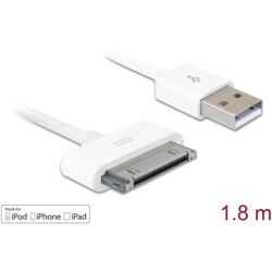 Kabel iPhone 4 USB do sychronizacji i ładowania 1,8 m biały MFI Delock 83169