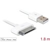 Kabel iPhone 4 USB do sychronizacji i ładowania 1,8 m biały MFI Delock 83169