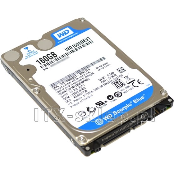 Western Digital Scorpio Blue 160GB 2.5" SATA II 5400 8MB WD1600BEVT