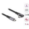 Kabel USB 40Gbps kątowy w lewo / w prawo USB PD 3.1 240W 1m Delock 81131