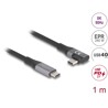 Kabel USB 40Gbps kątowy w lewo / w prawo USB PD 3.1 240W 1m Delock 81131