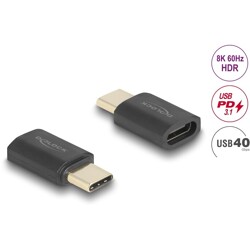Adapter USB 40Gbps USB-C PD 3.1 240W port saver męsko-żeński 8K 60Hz Delock 60237