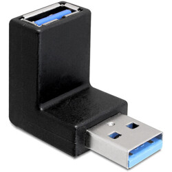Adapter USB 3.0 A/A wtyk/gniazdo kątowy 90° pionowy Delock 65339