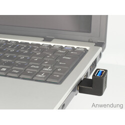 Adapter USB 3.0 A/A wtyk/gniazdo kątowy 90° pionowy Delock 65339