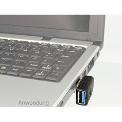 Adapter USB 3.0 A/A wtyk/gniazdo kątowy 270° poziomy Delock 65342