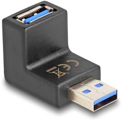 Adapter USB 3.0 A/A wtyk/gniazdo kątowy 270° pionowy Delock 65340