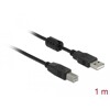Kabel USB 2.0 A wtyk - USB 2.0 B wtyk 1m czarny Delock 83566
