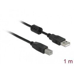 Kabel USB 2.0 A wtyk - USB 2.0 B wtyk 1m czarny Delock 83566