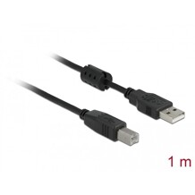 Kabel USB 2.0 A wtyk - USB 2.0 B wtyk 1m czarny Delock 83566