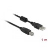 Kabel USB 2.0 A wtyk - USB 2.0 B wtyk 1m czarny Delock 83566