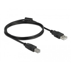 Kabel USB 2.0 A wtyk - USB 2.0 B wtyk 1m czarny Delock 83566 Kabel USB 2.0 A wtyk - USB 2.0 B wtyk 1m czarny Delock 83566