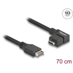 Kabel USB 10Gbps typ-E A klucz 20-pin. męski na USB-C żeński kątowe 70cm Delock 85759