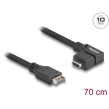 Kabel USB 10Gbps typ-E A klucz 20-pin. męski na USB-C żeński kątowe 70cm Delock 85759