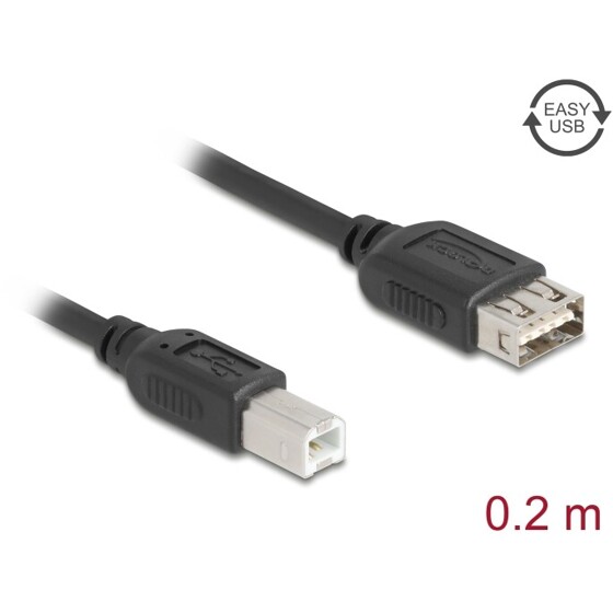 Kabel USB 2.0 USB typ B męski na EASY USB typ A żeński 20cm Delock 81528