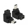 Adapter USB mini B 5-pin. wtyk/gniazdo 90° Delock 65096