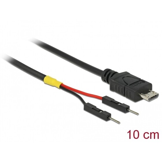 Kabel zasilający USB micro-B do 2x pin wtyk męski rozdzielony 10cm Delock 85406