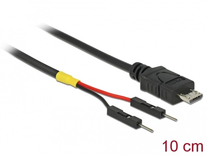 Kabel zasilający USB micro-B do 2x pin wtyk męski rozdzielony 10cm Delock 85406