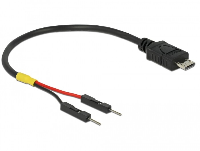 Kabel zasilający USB micro-B do 2x pin wtyk męski rozdzielony 10cm Delock 85406