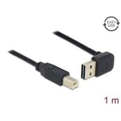 Przewód USB 2.0 typ A na USB 2.0 typ B kątowy w górę / w dół 1m Delock 85558