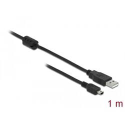 Kabel USB 2.0 A wtyk - USB 2.0 mini-B wtyk 1m czarny Delock 82273