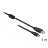 Kabel USB 2.0 A wtyk - USB 2.0 mini-B wtyk 1m czarny Delock 82273