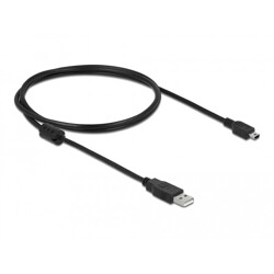 Kabel USB 2.0 A wtyk - USB 2.0 mini-B wtyk 1m czarny Delock 82273
