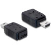 Adapter USB micro A+B gniazdo - mini USB 5-pin. wtyk Delock 65155