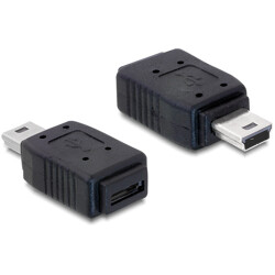 Adapter USB micro A+B gniazdo - mini USB 5-pin. wtyk Delock 65155