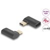 Adapter USB 40Gbps USB-C PD 3.1 240W męsko-żeński kątowy w lewo / w prawo 8K 60Hz Delock 60245