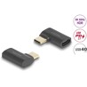 Adapter USB 40Gbps USB-C PD 3.1 240W męsko-żeński kątowy w lewo / w prawo 8K 60Hz Delock 60245